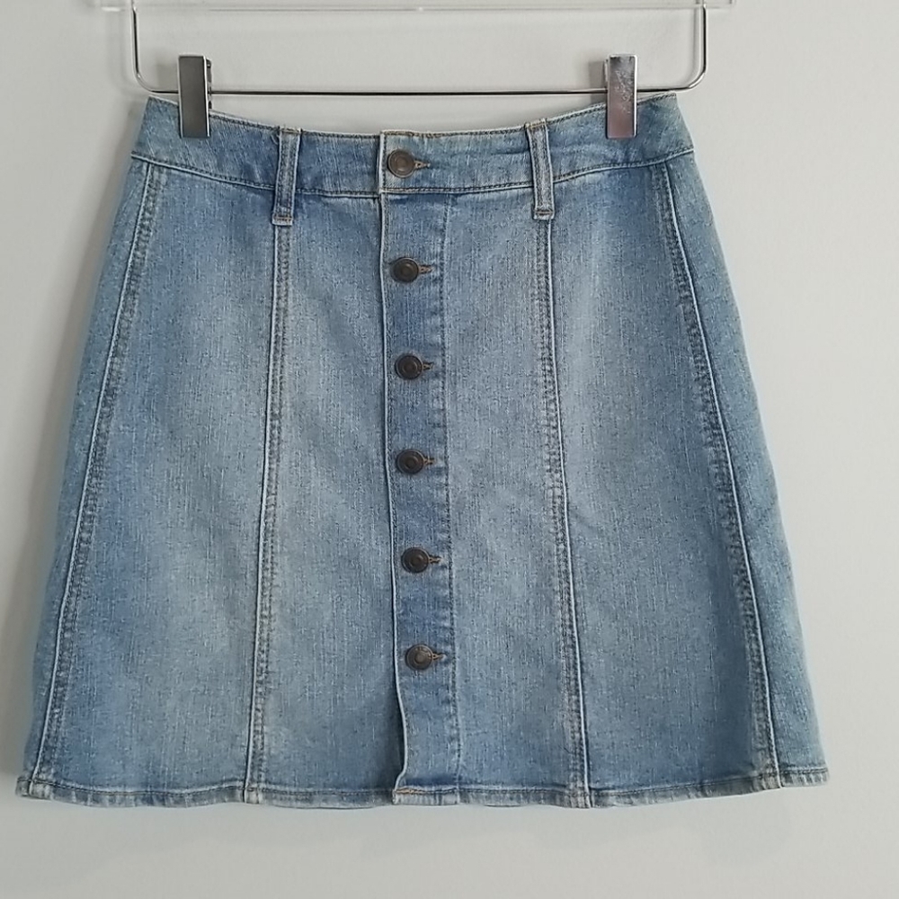 Mossimo Mini Denim Button Front Skirt 2